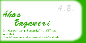 akos bagameri business card